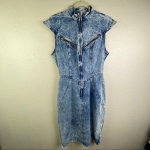 Trade Secret Vintage Denim Dress Sz 11 Zip Front
